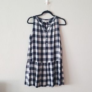 Loft Navy Gingham Mini Dress - Size M